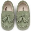 BabyWalker Βαπτιστικά παπούτσια Καστόρινο loafer με φουντάκια Μέντα MI.1130